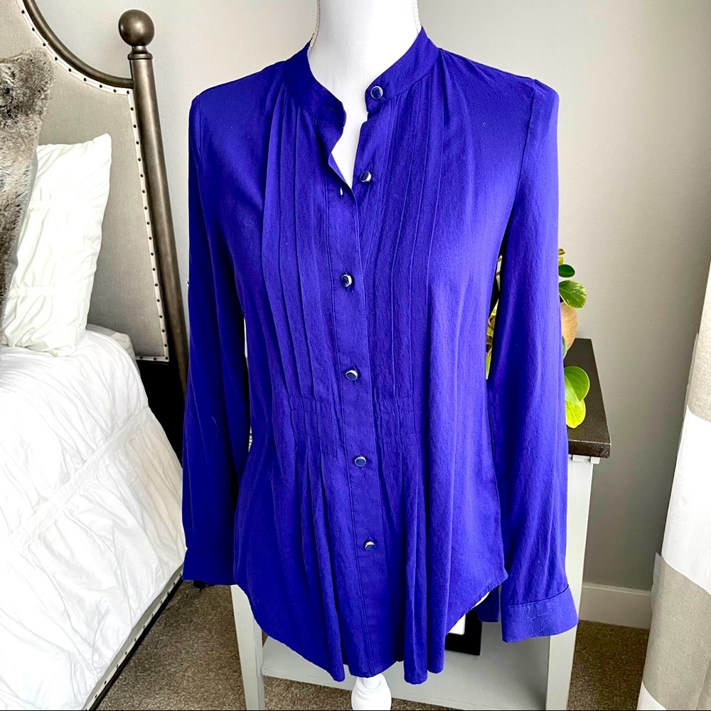 Calvin Klein XS button down cobalt blue shirt EUC